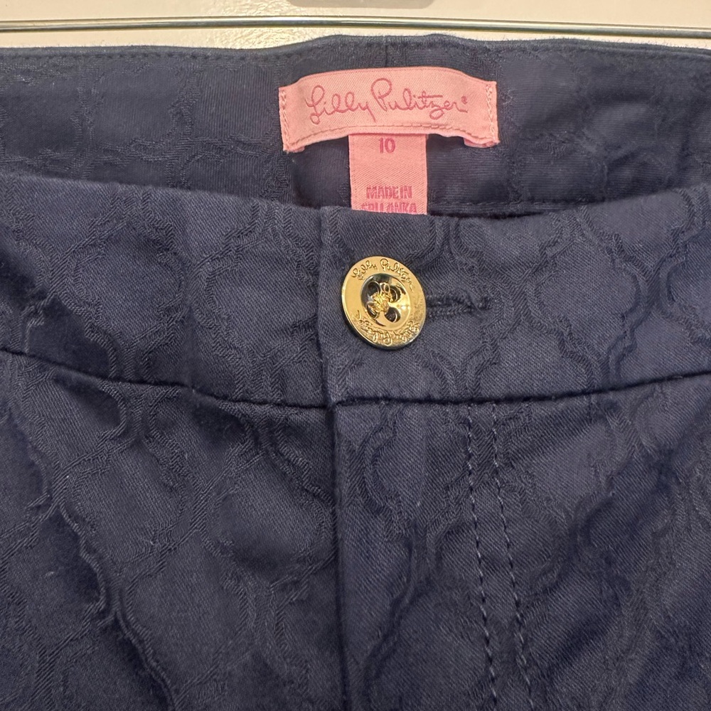 Lilly Pulitzer Navy Kelly Textured Ankle Skinny Pants - Picture 2 of 3